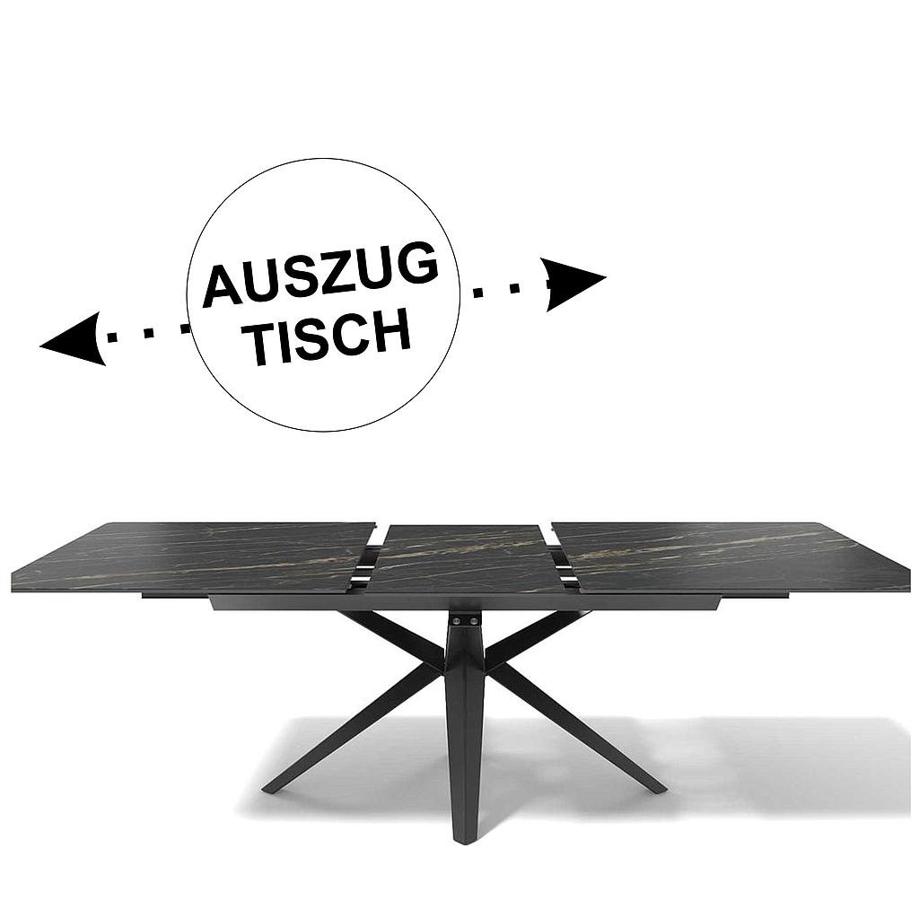 AZ-Tisch 180/ 230 Keramik ELEKTRO, BLACK